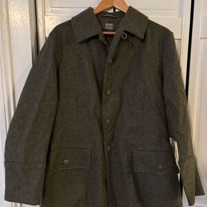 Men's Vintage Green/Grey Military Wool Coat